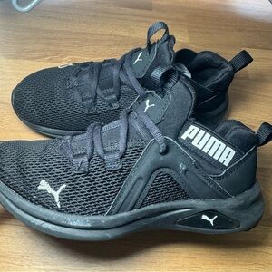 Puma Shoes Kids 2 Enzo 2 Weave AC  193166-10 Lace Up Black White Sneaker